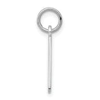 Sterling Silver/Rhodium-plated Elongated Polished Number 9 Charm