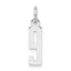 Sterling Silver/Rhodium-plated Elongated Polished Number 9 Charm