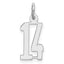Sterling Silver/Rhodium-plated Elongated Number 14 Charm