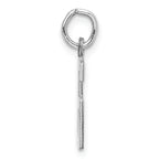 Sterling Silver Rhodium-plated Small Elongated Pol Number 16 Charm