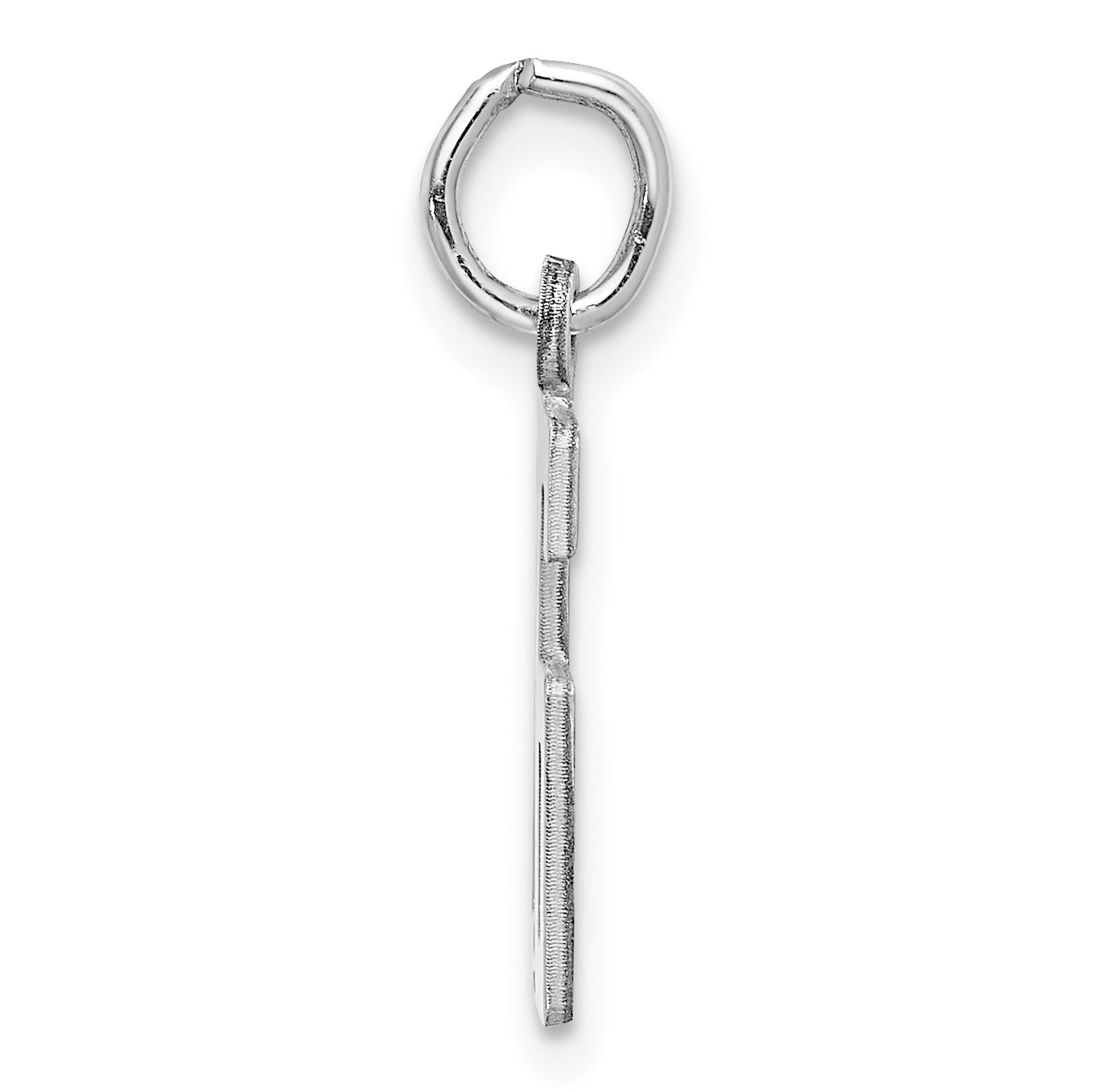 Sterling Silver Rhodium-plated Small Elongated Pol Number 16 Charm