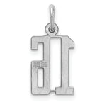 Sterling Silver Rhodium-plated Small Elongated Pol Number 16 Charm
