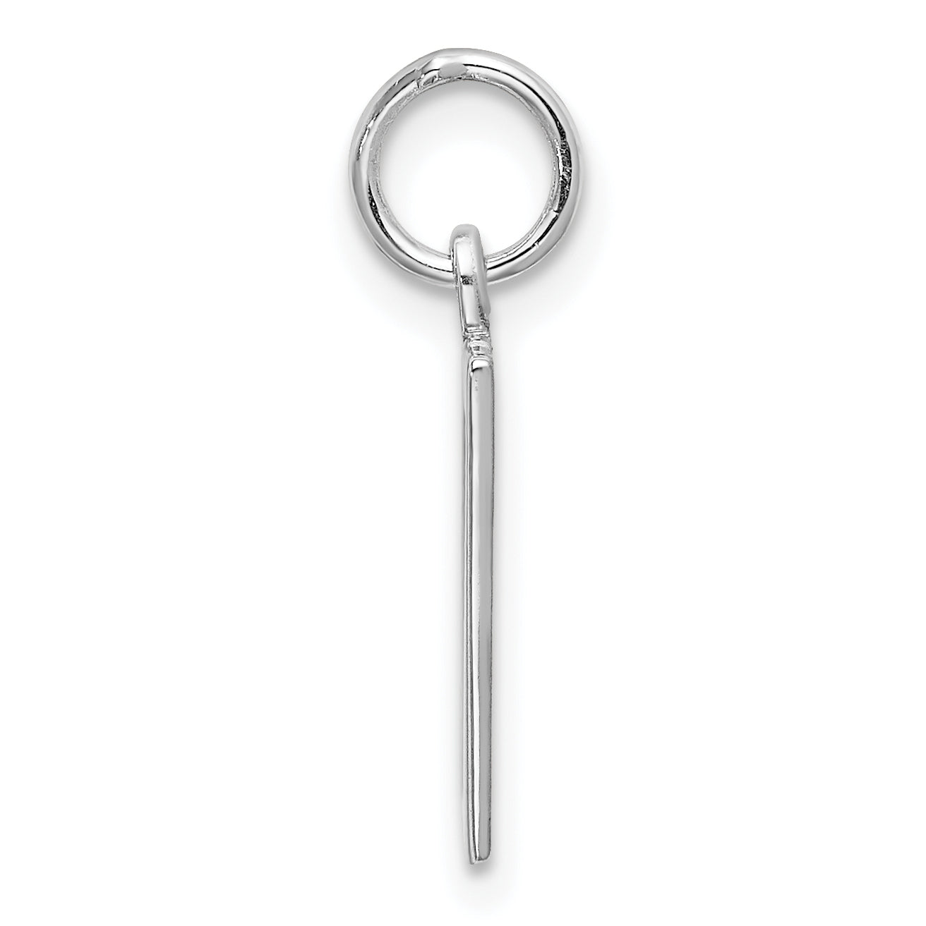 Sterling Silver/Rhodium-plated Elongated Number 17 Charm Secondary image