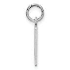 Sterling Silver Rhodium-plated Small Elongated Pol Number 19 Charm