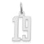 Sterling Silver/Rhodium-plated Elongated Number 19 Charm