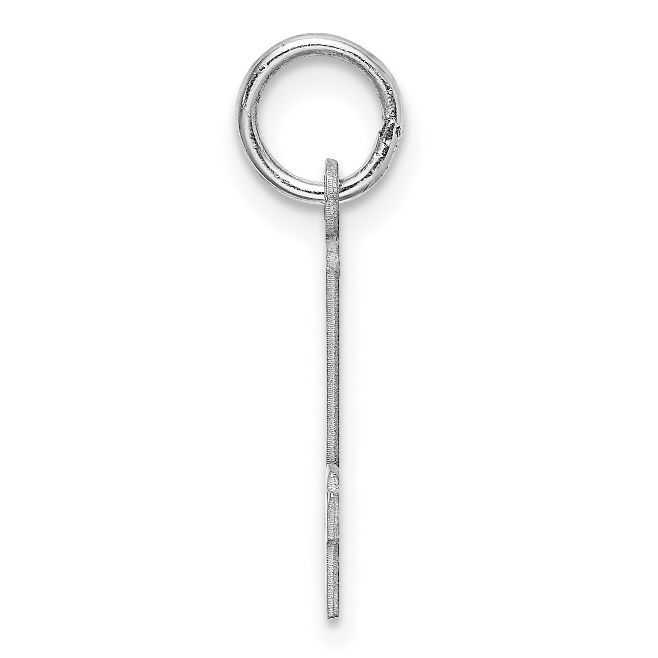 Sterling Silver Rhodium-plated Small Elongated Pol Number 24 Charm Secondary image