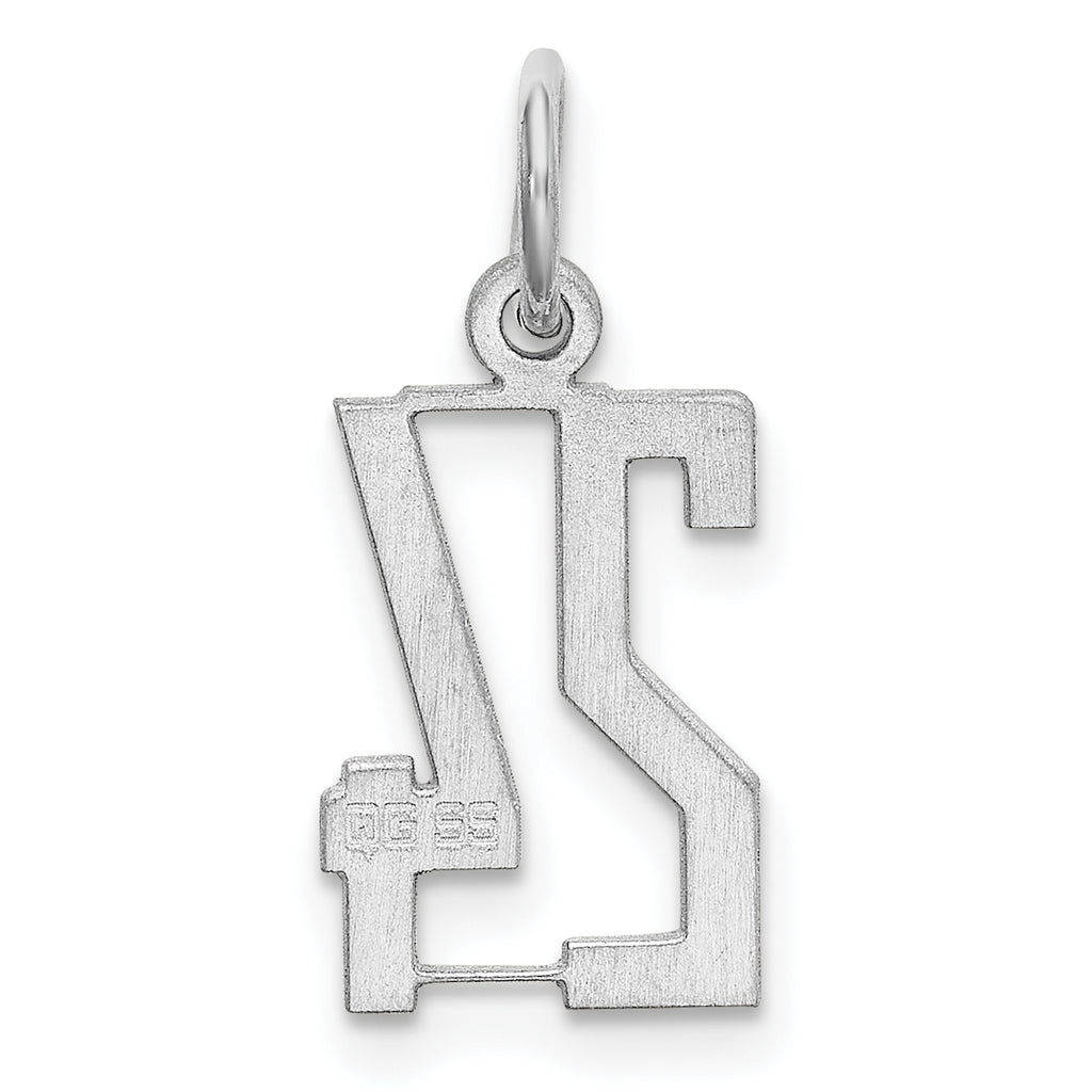 Sterling Silver Rhodium-plated Small Elongated Pol Number 24 Charm