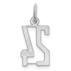 Sterling Silver Rhodium-plated Small Elongated Pol Number 24 Charm