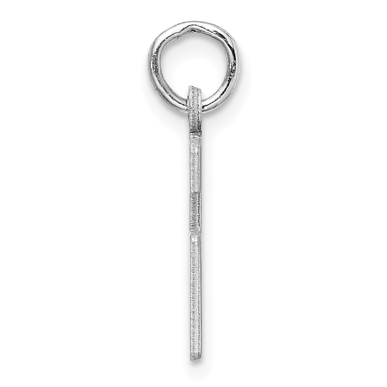 Sterling Silver Rhodium-plated Small Elongated Pol Number 26 Charm
