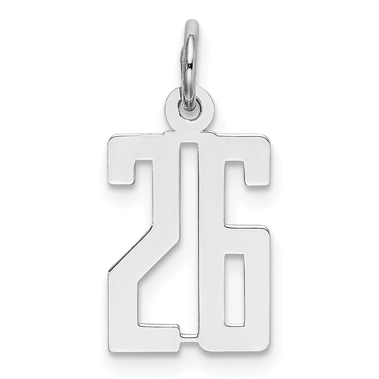 Sterling Silver/Rhodium-plated Elongated Number 26 Charm Main image