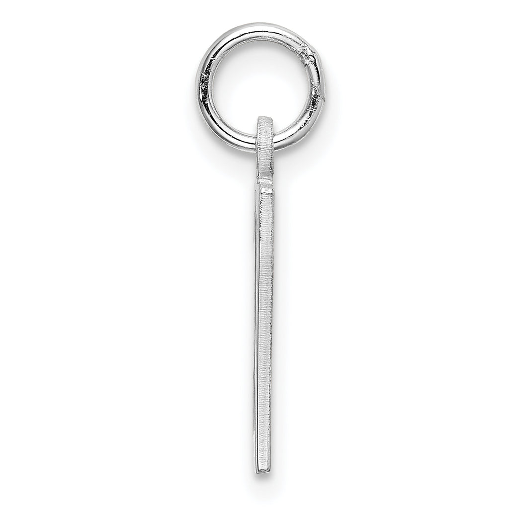 Sterling Silver Rhodium-plated Small Elongated Pol Number 27 Charm