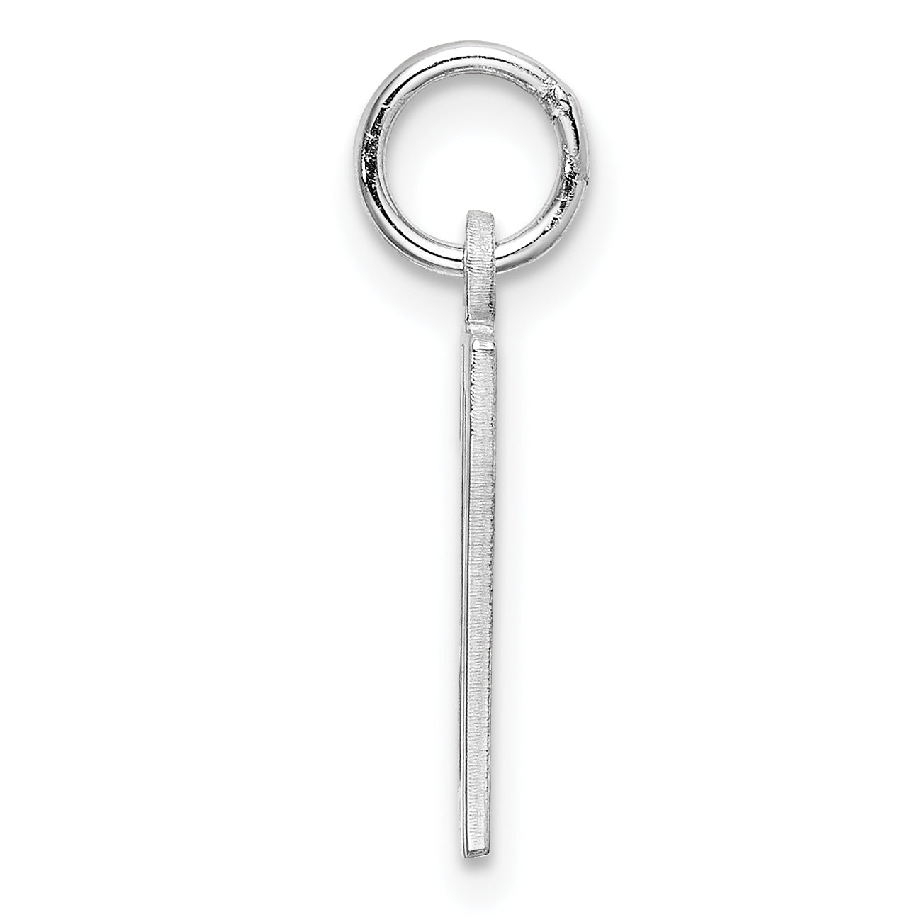 Sterling Silver Rhodium-plated Small Elongated Pol Number 27 Charm