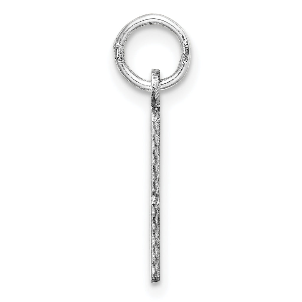 Sterling Silver Rhodium-plated Small Elongated Pol Number 28 Charm