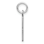 Sterling Silver Rhodium-plated Small Elongated Pol Number 28 Charm