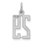 Sterling Silver Rhodium-plated Small Elongated Pol Number 29 Charm