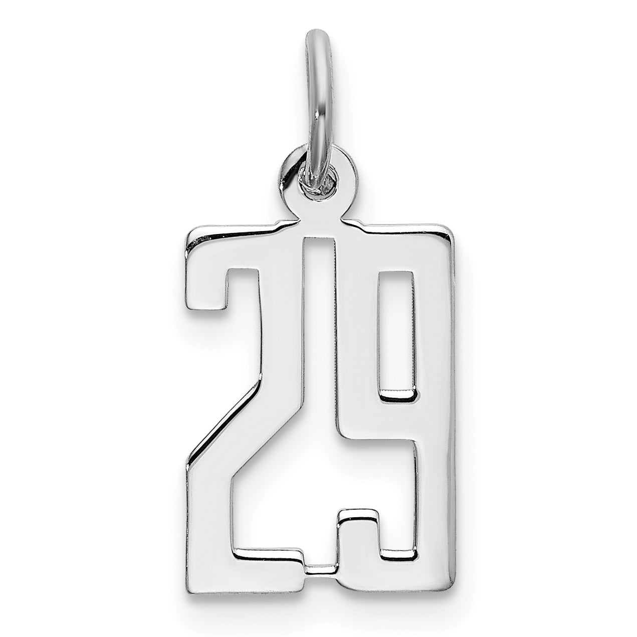 Sterling Silver/Rhodium-plated Elongated Number 29 Charm Main image