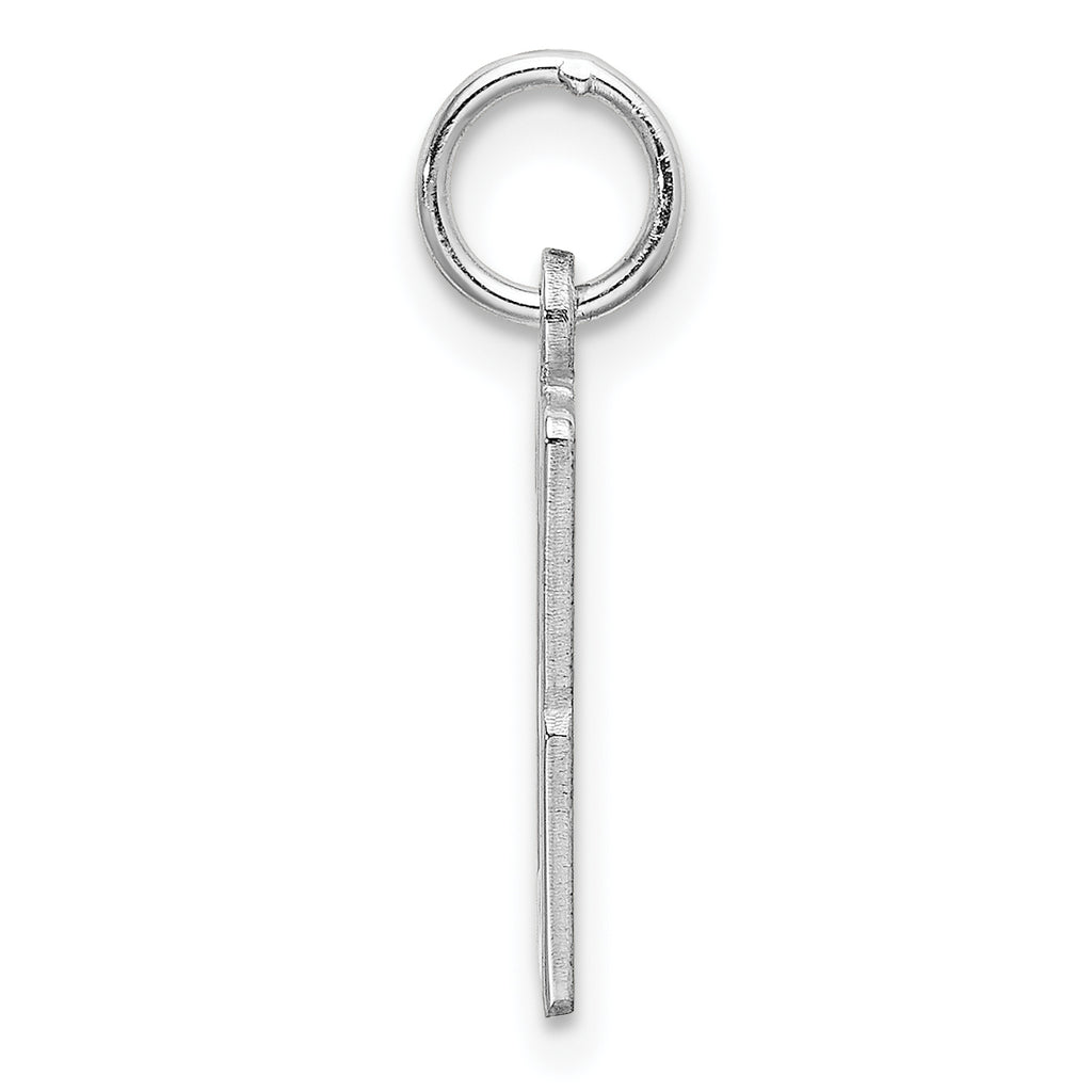 Sterling Silver Rhodium-plated Small Elongated Pol Number 33 Charm