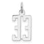 Sterling Silver/Rhodium-plated Elongated Number 33 Charm