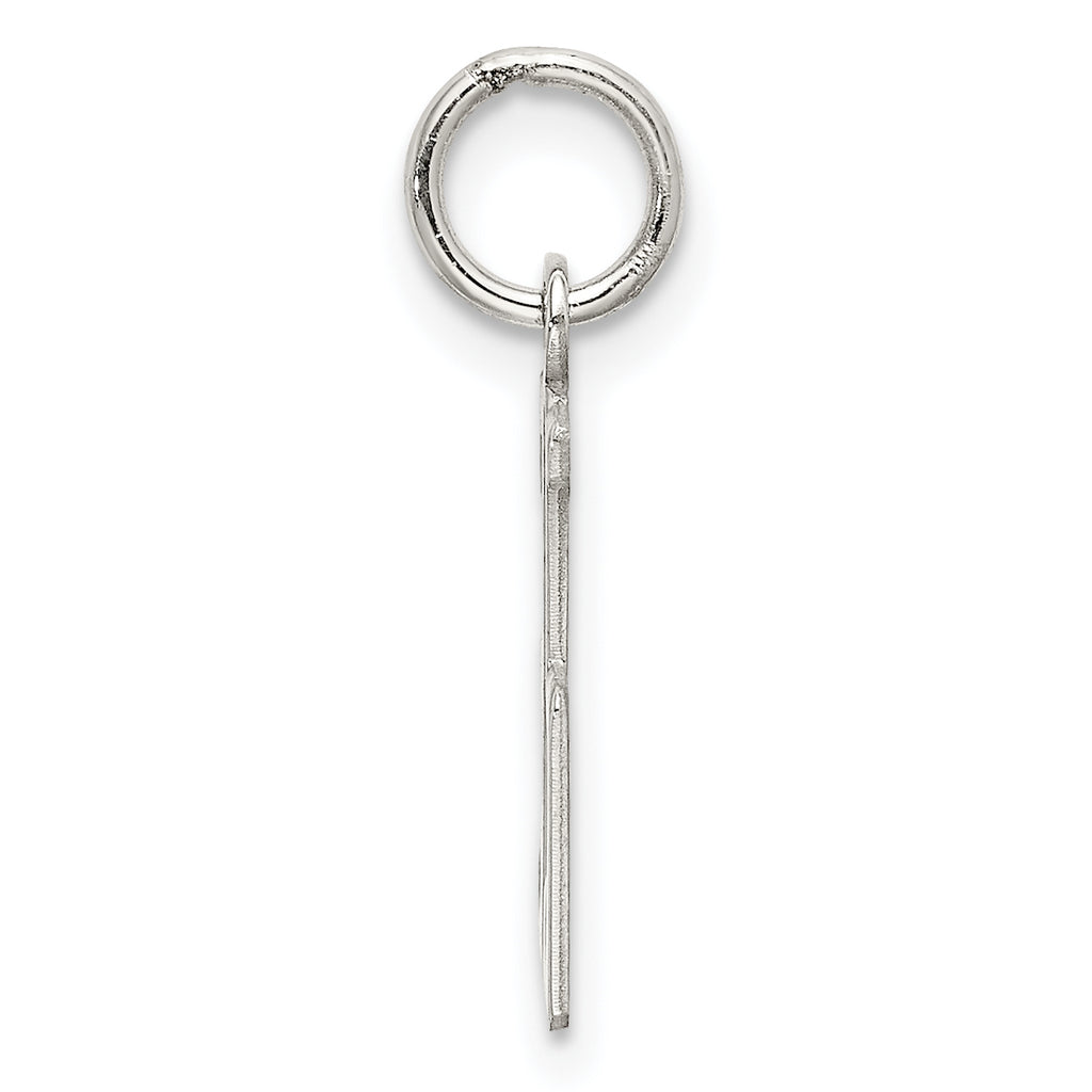 Sterling Silver Rhodium-plated Small Elongated Pol Number 35 Charm