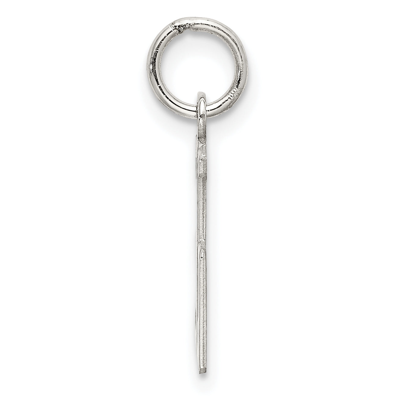 Sterling Silver Rhodium-plated Small Elongated Pol Number 35 Charm