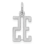 Sterling Silver Rhodium-plated Small Elongated Pol Number 35 Charm