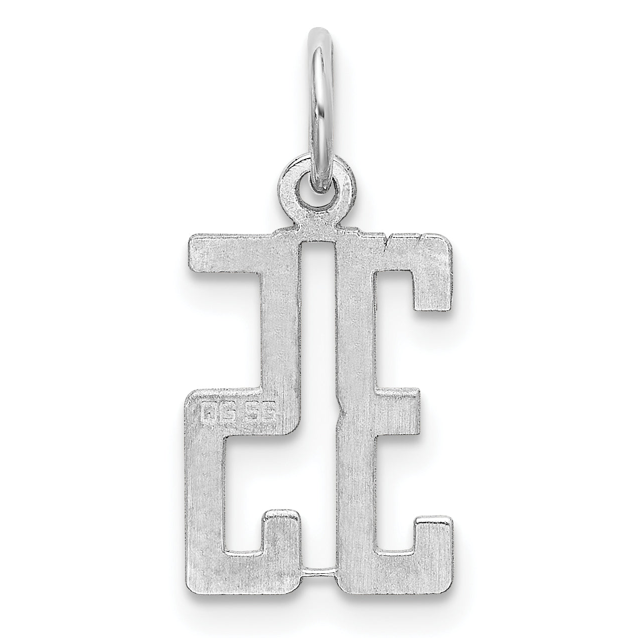 Sterling Silver Rhodium-plated Small Elongated Pol Number 35 Charm