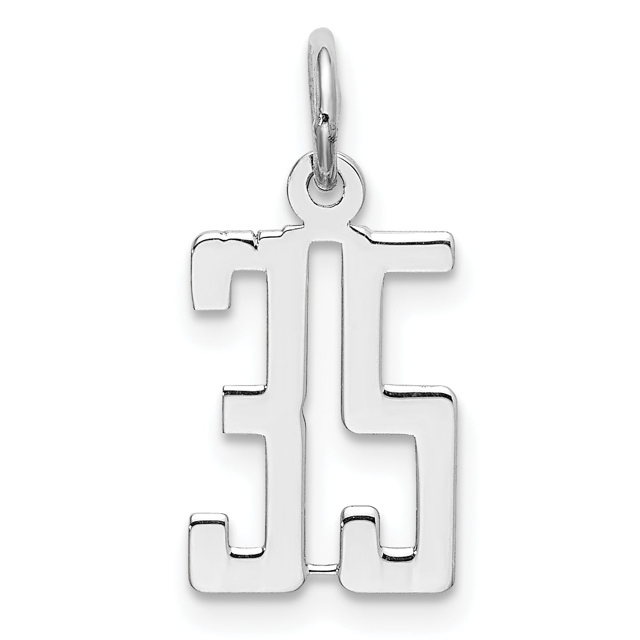 Sterling Silver/Rhodium-plated Elongated Number 35 Charm Main image