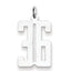 Sterling Silver/Rhodium-plated Elongated Number 36 Charm
