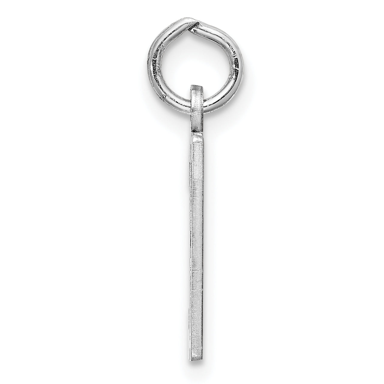 Sterling Silver Rhodium-plated Small Elongated Pol Number 37 Charm Secondary image