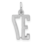 Sterling Silver Rhodium-plated Small Elongated Pol Number 37 Charm