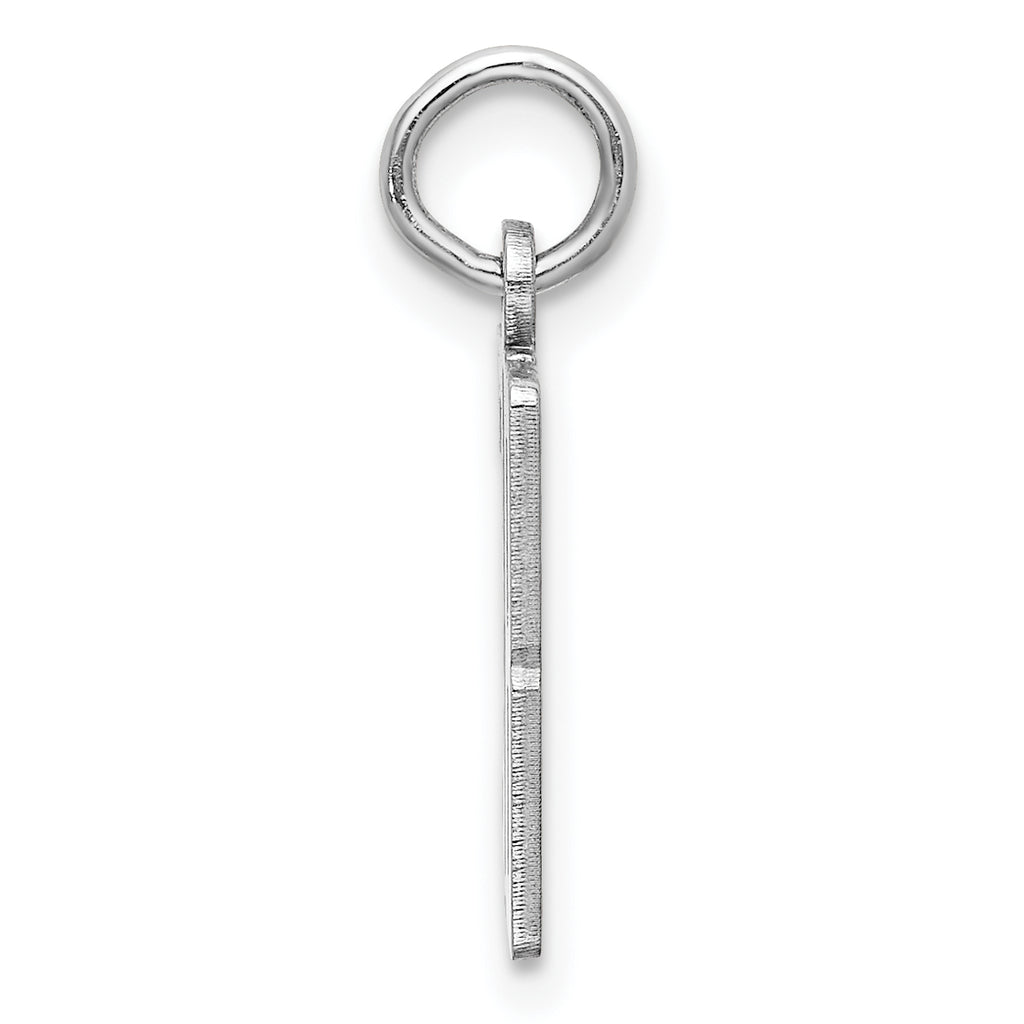Sterling Silver Rhodium-plated Small Elongated Pol Number 38 Charm