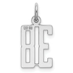 Sterling Silver Rhodium-plated Small Elongated Pol Number 38 Charm