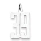 Sterling Silver/Rhodium-plated Elongated Number 39 Charm