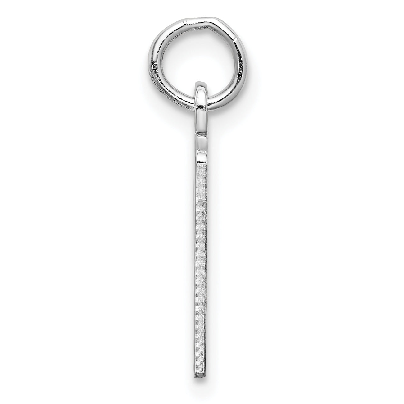Sterling Silver Rhodium-plated Small Elongated Pol Number 40 Charm Secondary image