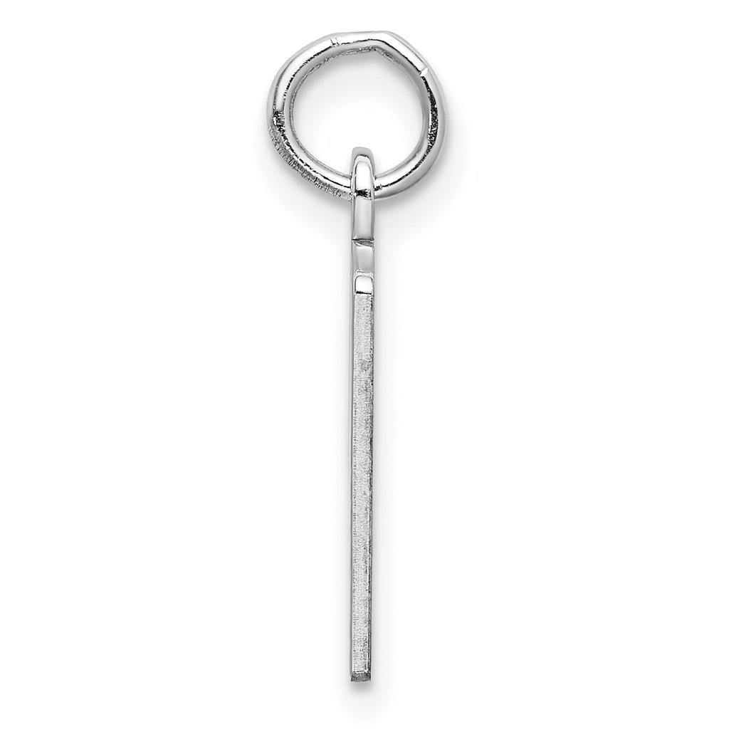 Sterling Silver Rhodium-plated Small Elongated Pol Number 40 Charm
