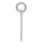 Sterling Silver Rhodium-plated Small Elongated Pol Number 40 Charm