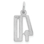 Sterling Silver Rhodium-plated Small Elongated Pol Number 40 Charm