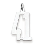 Sterling Silver/Rhodium-plated Elongated Number 41 Charm