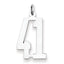 Sterling Silver/Rhodium-plated Elongated Number 41 Charm