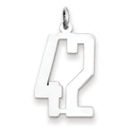 Sterling Silver/Rhodium-plated Elongated Number 42 Charm