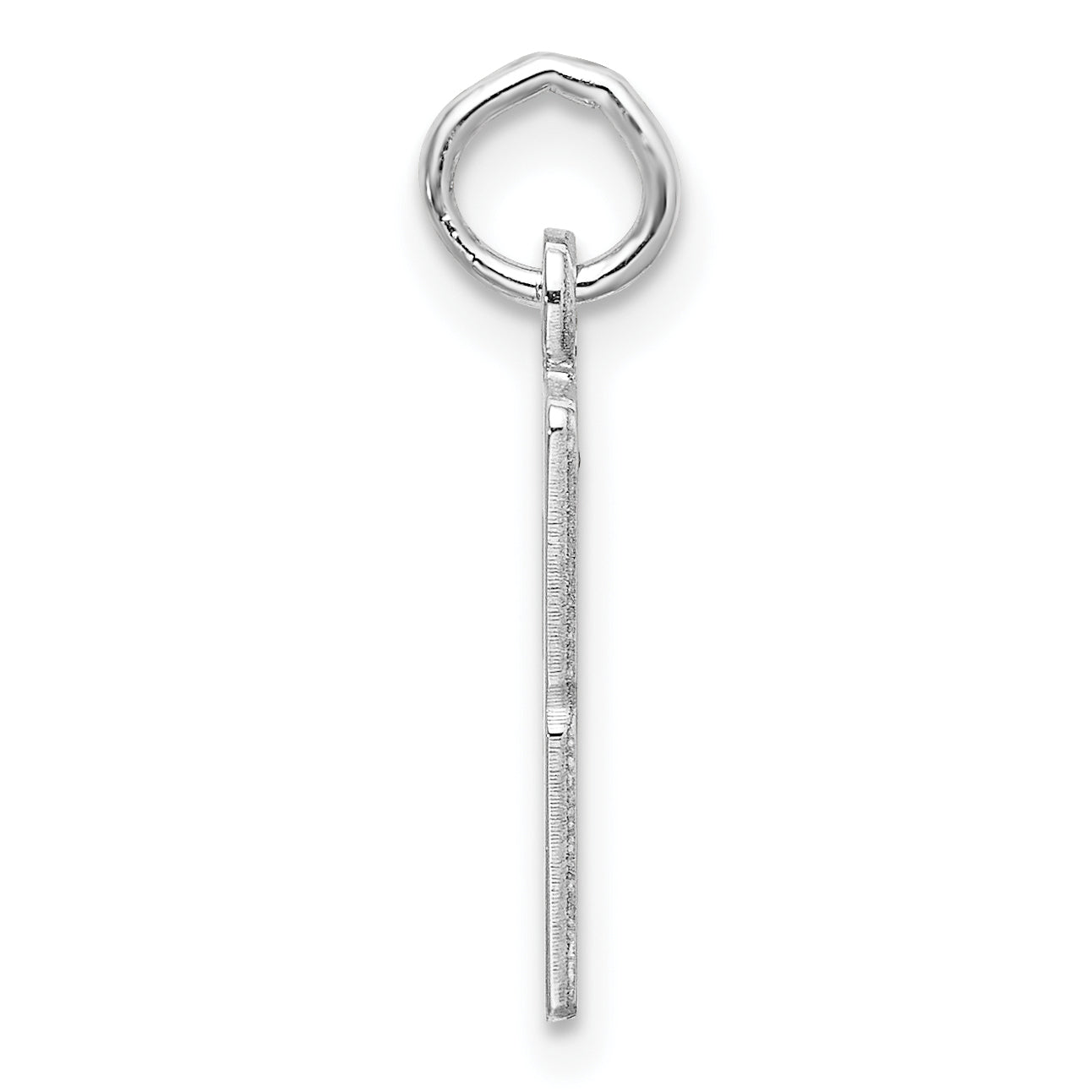Sterling Silver Rhodium-plated Small Elongated Pol Number 43 Charm