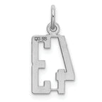 Sterling Silver Rhodium-plated Small Elongated Pol Number 43 Charm
