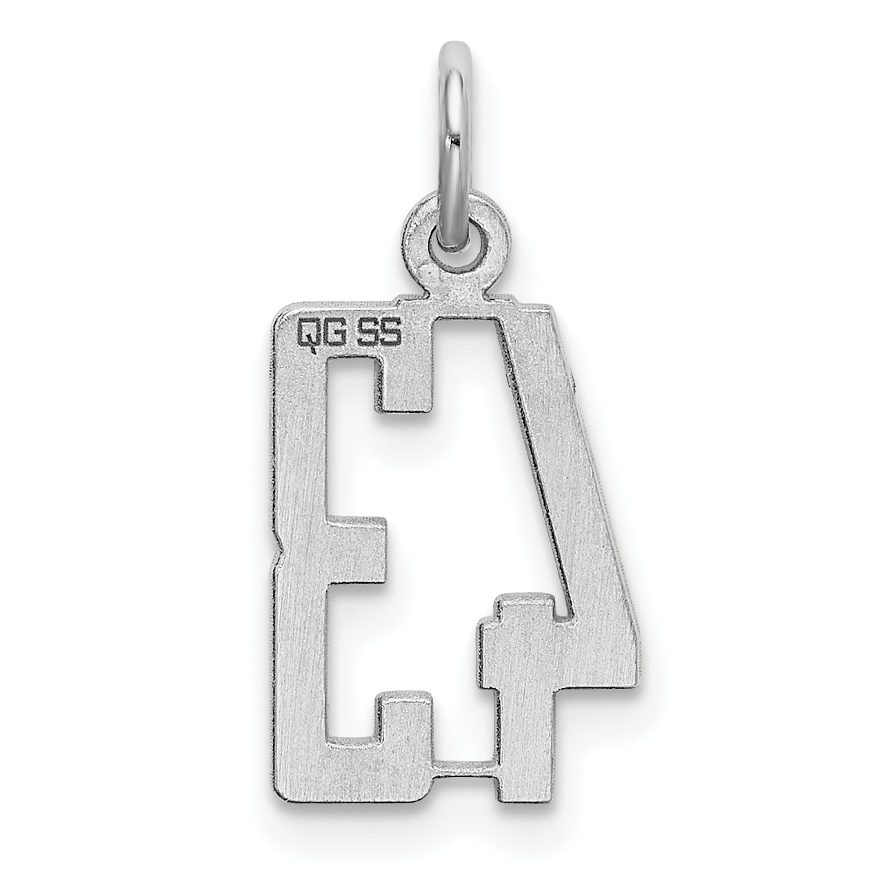 Sterling Silver Rhodium-plated Small Elongated Pol Number 43 Charm