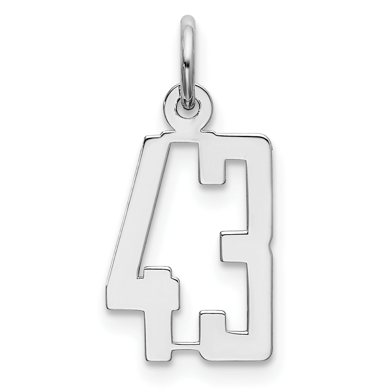 Sterling Silver/Rhodium-plated Elongated Number 43 Charm Main image