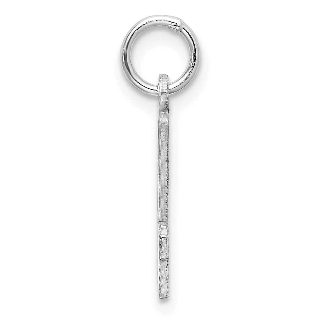 Sterling Silver Rhodium-plated Small Elongated Pol Number 44 Charm