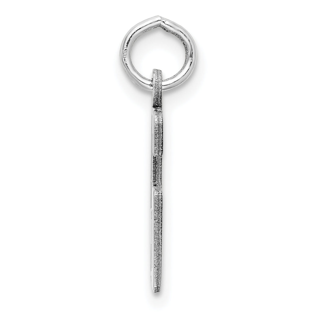 Sterling Silver Rhodium-plated Small Elongated Pol Number 46 Charm
