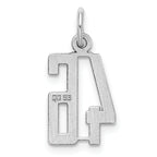Sterling Silver Rhodium-plated Small Elongated Pol Number 46 Charm