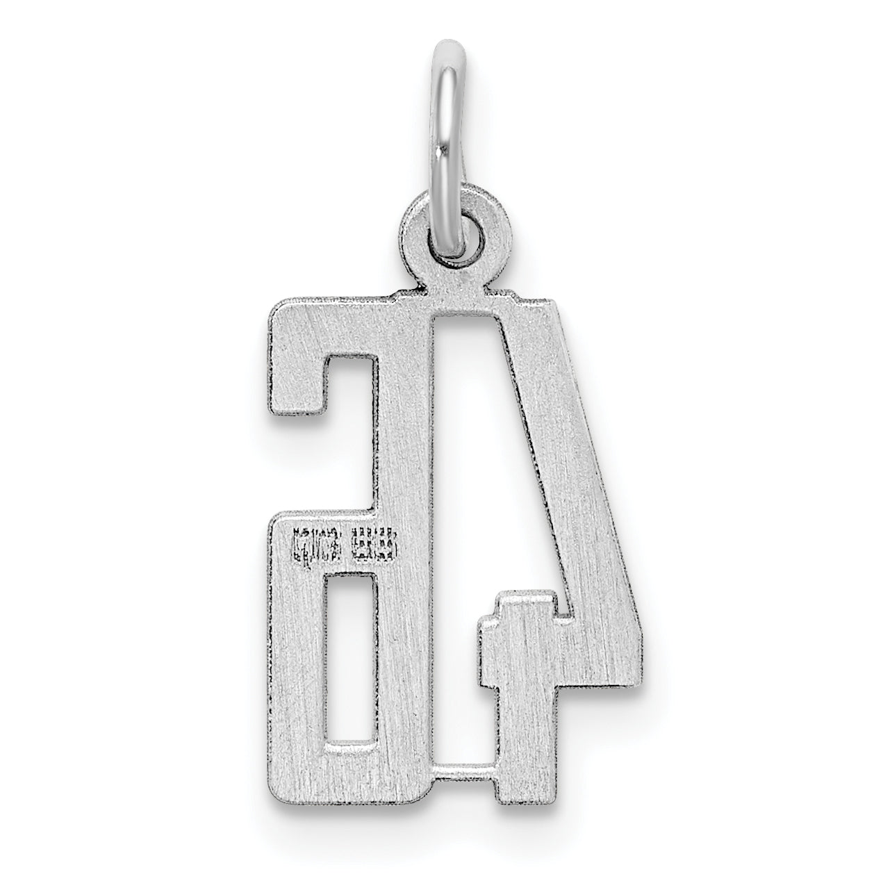 Sterling Silver Rhodium-plated Small Elongated Pol Number 46 Charm