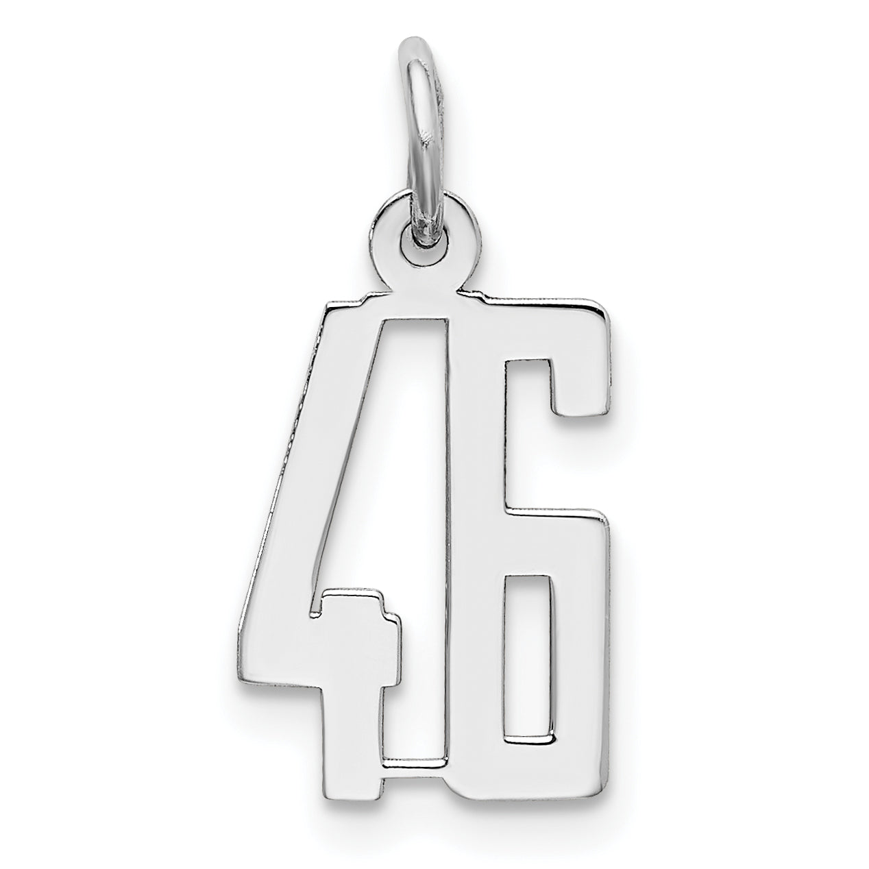 Sterling Silver/Rhodium-plated Elongated Number 46 Charm Main image