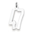 Sterling Silver/Rhodium-plated Elongated Number 47 Charm